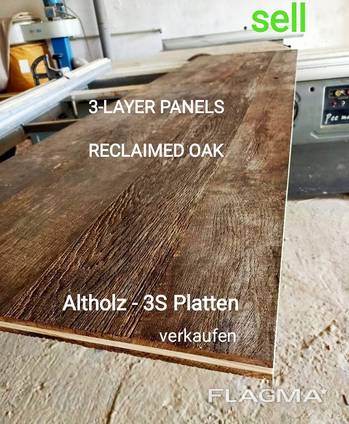 3-5 layer panel made of reclaimed oak