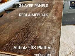 3-5 layer panel made of reclaimed oak