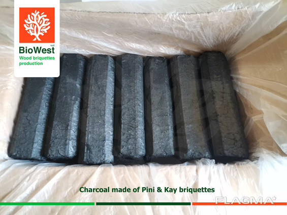 Charcoal from fuel briquettes