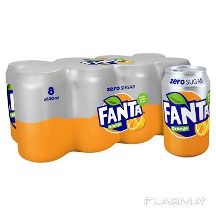 Fanta Soft Drinks - 24 X 330ml Carbonated Can Tinned Soda Orange Fruity Flavor