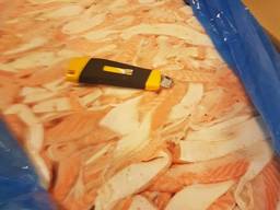 ASC, MSC frozen fish products from the cold store in Lithuania.