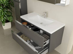Bathroom cabinet with washbasin