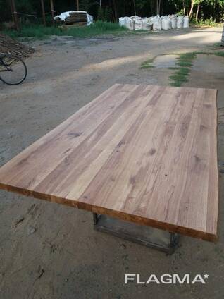 Solid oak countertops with a natural edge