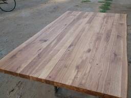 Solid oak countertops with a natural edge