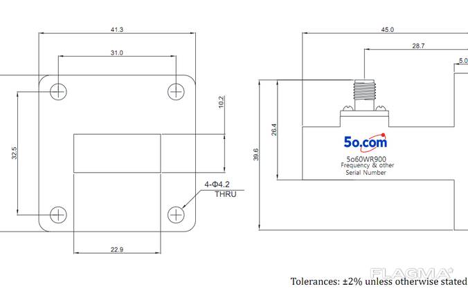 WR90 Waveguide to Coaxial Adapter